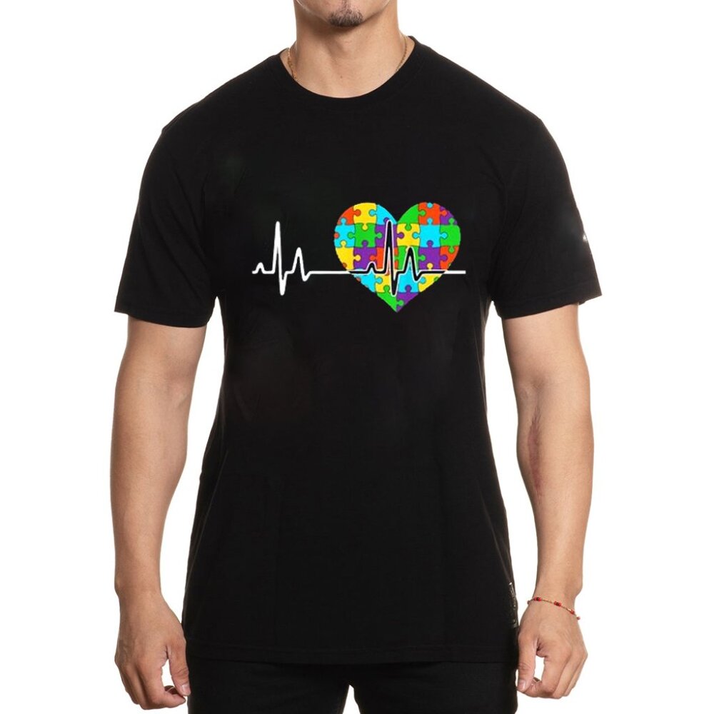 Love Heart Puzzle acceptance Men Women kids autism awareness T-Shirt